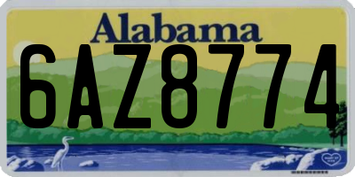 AL license plate 6AZ8774