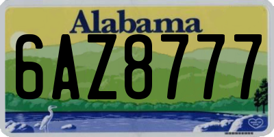 AL license plate 6AZ8777