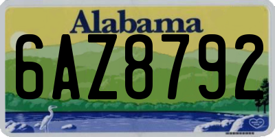 AL license plate 6AZ8792