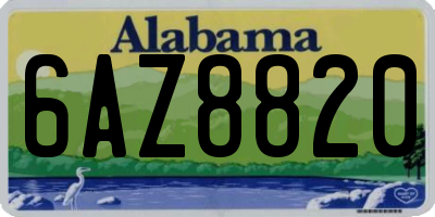 AL license plate 6AZ8820