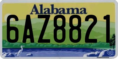 AL license plate 6AZ8821