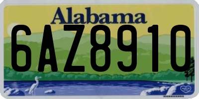 AL license plate 6AZ8910