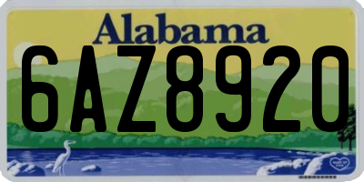 AL license plate 6AZ8920