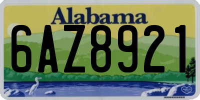 AL license plate 6AZ8921