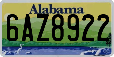 AL license plate 6AZ8922