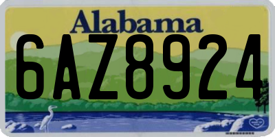 AL license plate 6AZ8924