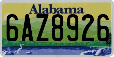 AL license plate 6AZ8926