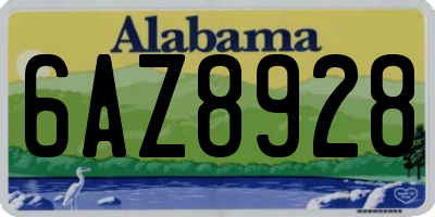 AL license plate 6AZ8928