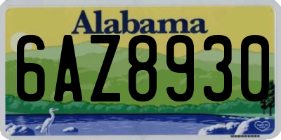 AL license plate 6AZ8930