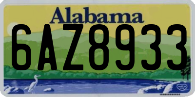 AL license plate 6AZ8933