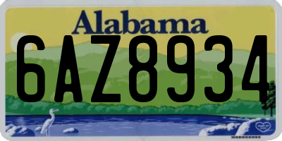 AL license plate 6AZ8934
