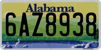 AL license plate 6AZ8938