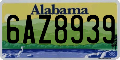 AL license plate 6AZ8939