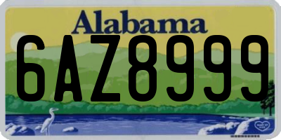 AL license plate 6AZ8999