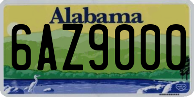 AL license plate 6AZ9000