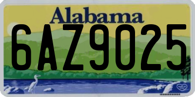 AL license plate 6AZ9025