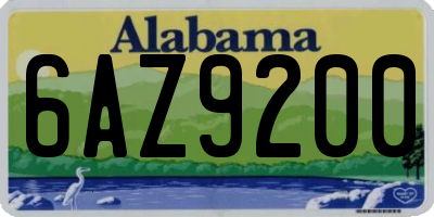 AL license plate 6AZ9200