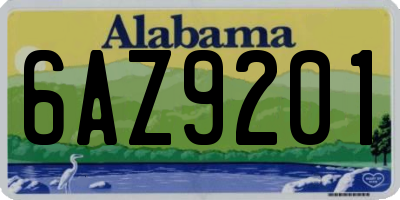 AL license plate 6AZ9201