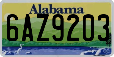 AL license plate 6AZ9203