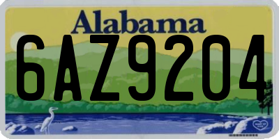 AL license plate 6AZ9204