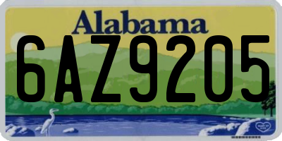 AL license plate 6AZ9205