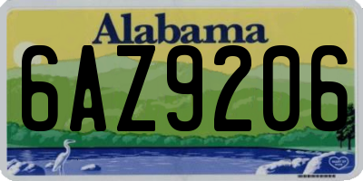 AL license plate 6AZ9206