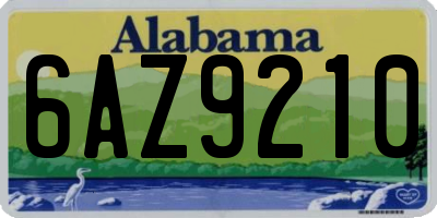 AL license plate 6AZ9210