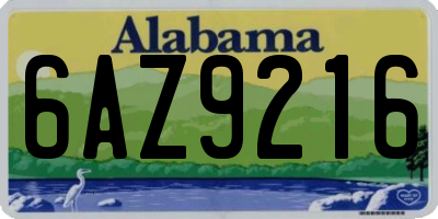 AL license plate 6AZ9216