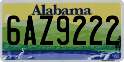 AL license plate 6AZ9222
