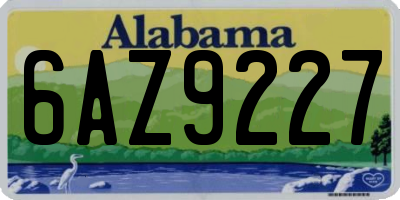 AL license plate 6AZ9227