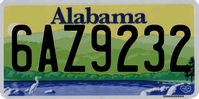 AL license plate 6AZ9232