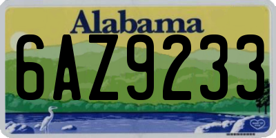 AL license plate 6AZ9233