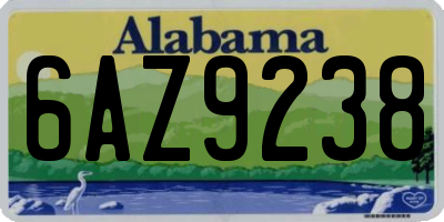 AL license plate 6AZ9238