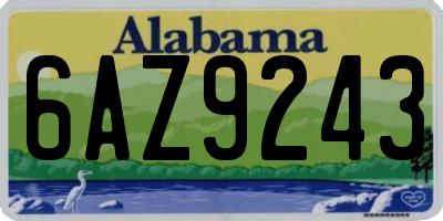 AL license plate 6AZ9243