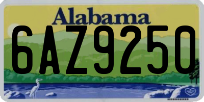 AL license plate 6AZ9250