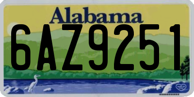 AL license plate 6AZ9251