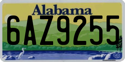 AL license plate 6AZ9255
