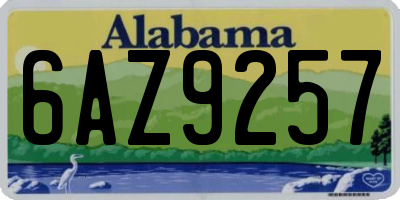 AL license plate 6AZ9257