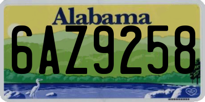 AL license plate 6AZ9258