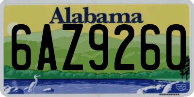 AL license plate 6AZ9260