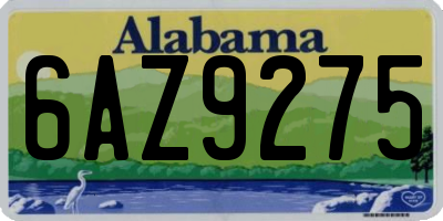AL license plate 6AZ9275