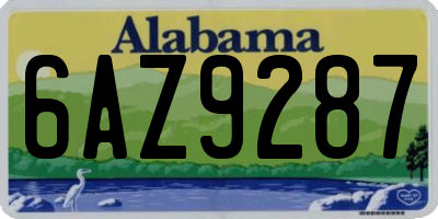 AL license plate 6AZ9287