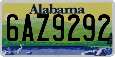 AL license plate 6AZ9292