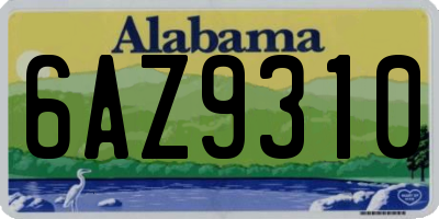 AL license plate 6AZ9310