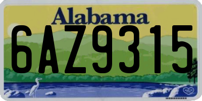 AL license plate 6AZ9315