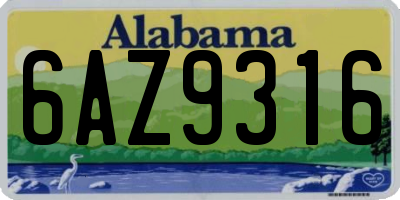 AL license plate 6AZ9316