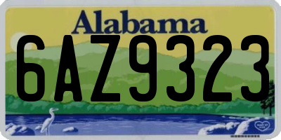 AL license plate 6AZ9323