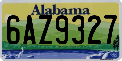 AL license plate 6AZ9327