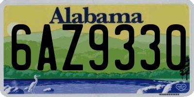 AL license plate 6AZ9330