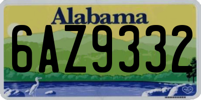 AL license plate 6AZ9332